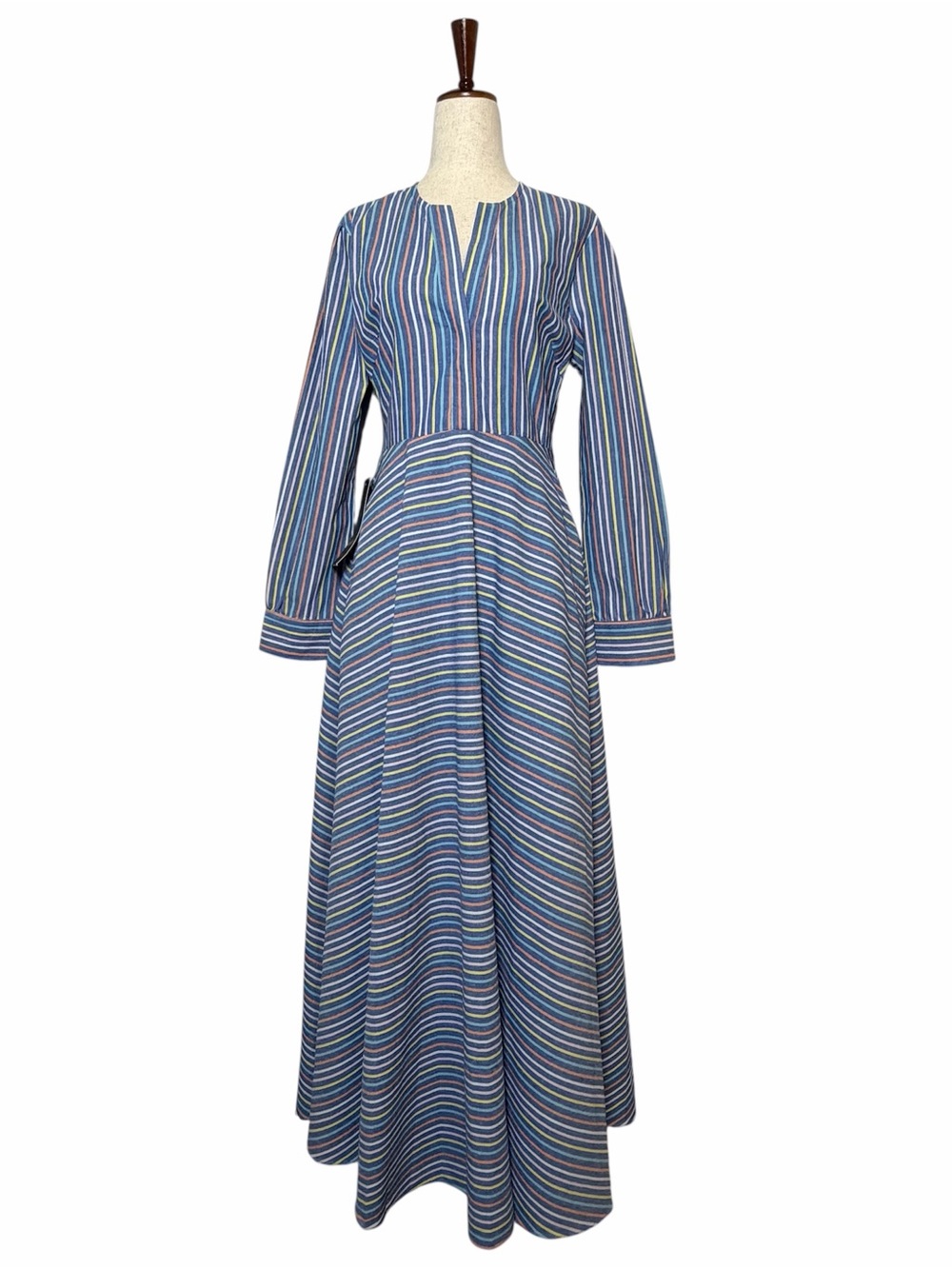 Tuckernuck Provence Stripe Mila Dress Medium NWT Cotton Linen Maxi Pockets - Picture 2 of 16